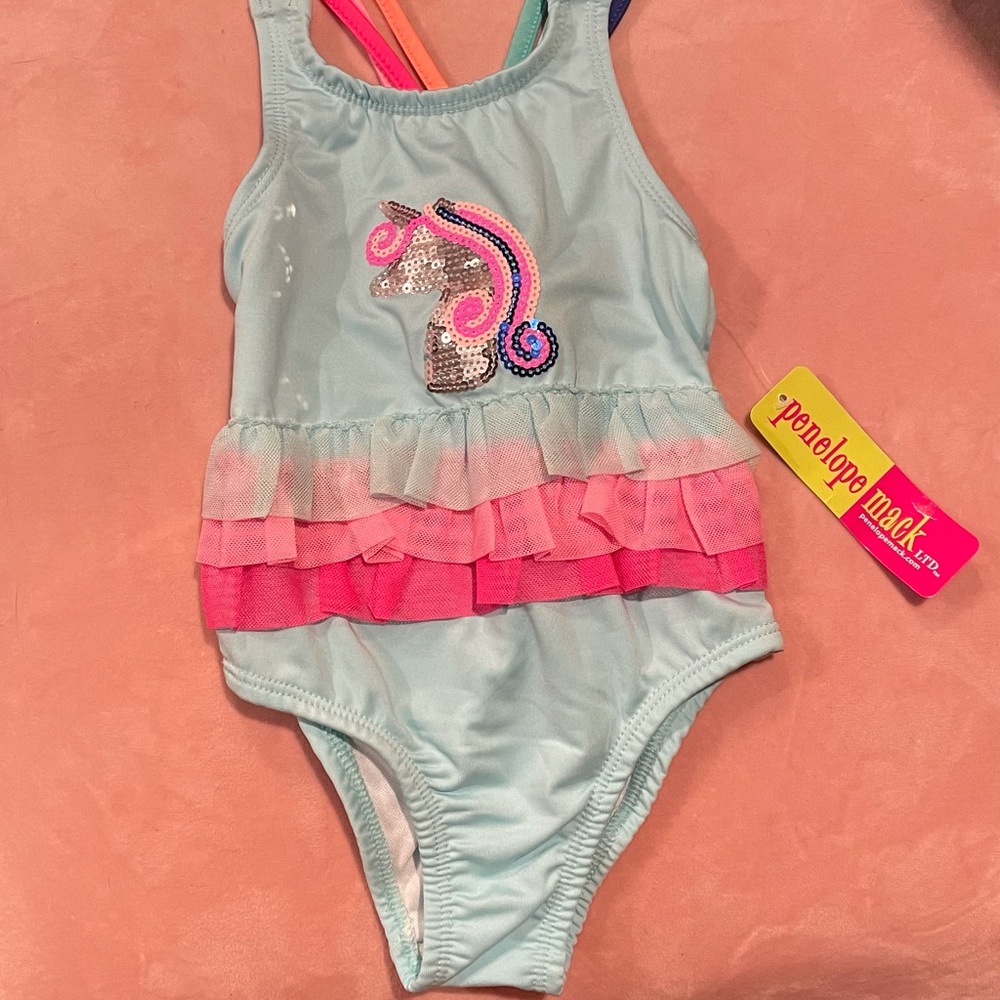 Unicorn Sequin Toddler Swimsuit